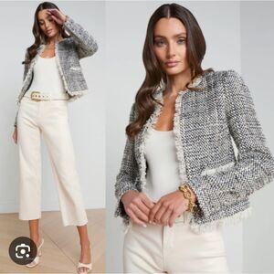 L'AGENCE Black and White Tweed Blazer